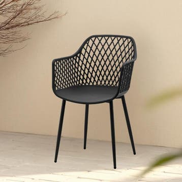 Eetkamerstoel  Kunststof Zwart - Kuipstoel Zwart - Stoel, Huis en Inrichting, Stoelen, Ophalen of Verzenden, Nieuw, Zwart