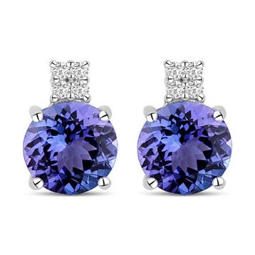 Oorbellen - 14 karaat Witgoud - 2.50ct. tw. Tanzaniet -, Nieuw