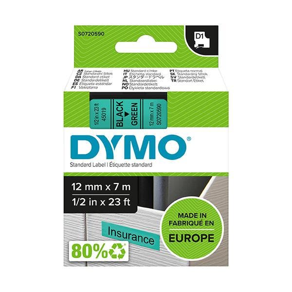 Dymo S0720590 / 45019 tape zwart op groen 12 mm (origineel), Computers en Software, Printerbenodigdheden, Printertape, Nieuw, Verzenden