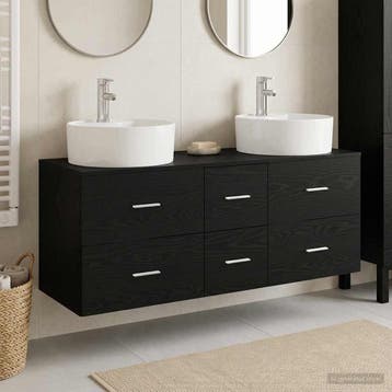 vidaXL Badkamermeubelset 3 st Zwart 49,5 x 44,5 x 65 cm, Verzenden, Nieuw