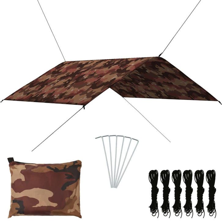 vidaXL Afdekzeil 4x4 m camouflage, Tuin en Terras, Zonneschermen, Nieuw, Verzenden