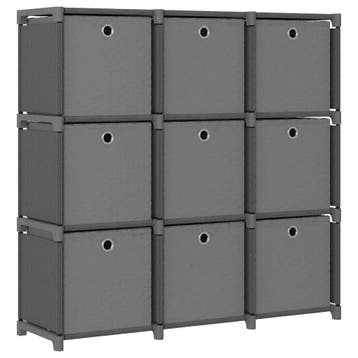 vidaXL Kast met 9 vakken met boxen 103x30x107,5 cm stof, Overige materialen, 100 tot 150 cm, Verzenden, 100 tot 150 cm