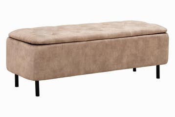 Bankkast EN VOGUE 120 cm met opbergruimte, fluweelbeige -, Ophalen of Verzenden, Nieuw