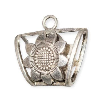 Metalen messing sjaalhanger of sjaal bails met zonnebloem..., Ophalen of Verzenden, Nieuw, Bedel