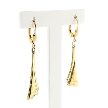 Gouden oorhangers; 14 karaat (Oorbellen), Sieraden, Tassen en Uiterlijk, Ophalen of Verzenden, Gebruikt, Goud, Goud