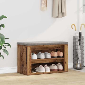 vidaXL Schoenenrek 75 x 35 x 45 cm Bewerkt hout Oud hout, Verzenden, Nieuw
