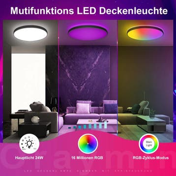 Slimme LED Plafondlamp RGB 24W Met App, Verzenden, Nieuw