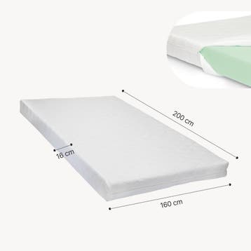 Tweepersoonsbed Tröstiar met matras en LED 160x200 cm antrac, Verzenden, Nieuw