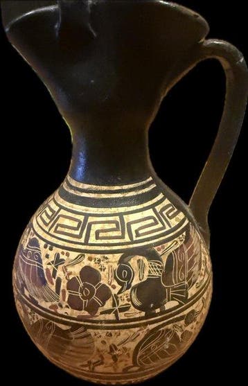 Aardewerk Vaas - 25 cm - Oinochoe in Rhodische stijl