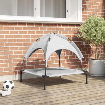 vidaXL Hondenbed 71 x 64 x 71 cm Staal Zilvergrijs, Dieren en Toebehoren, Honden-accessoires, Verzenden, Nieuw