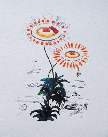 Salvador Dali (1904-1989) - Flordali : Marguerite Oeuf au