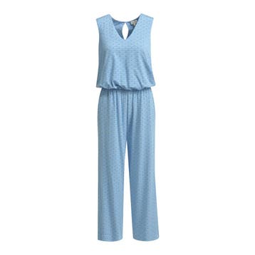 Milano Italy • blauw witte jumpsuit • S, Kleding | Dames, Jumpsuits, Maat 36 (S), Verzenden, Blauw, Milano Italy