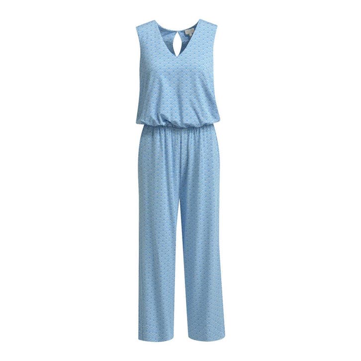Milano Italy • blauw witte jumpsuit • S, Kleding | Dames, Jumpsuits, Blauw, Nieuw, Maat 36 (S), Verzenden