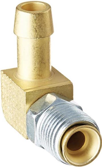 Fitting, Adapter, Inverted Flare to Hose Barb, 90 Degree,, Ophalen of Verzenden