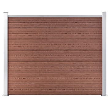 vidaXL Schuttingpaneel 180x146 cm HKC bruin, Verzenden, Nieuw, Kunststof, 1 tot 2 meter