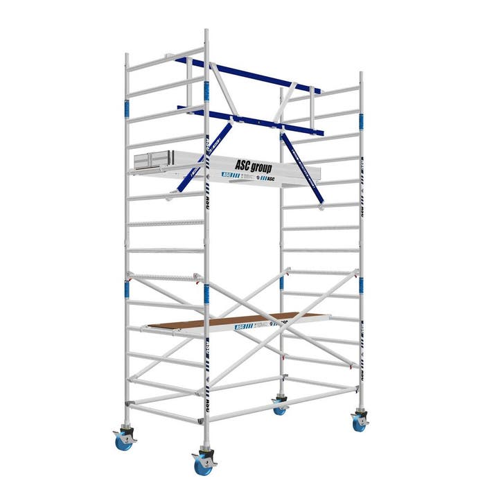 AGS Pro rolsteiger ASC 135 x 250 x 5,2wh enkelzijdig, Doe-het-zelf en Verbouw, Steigers, Rolsteiger of Kamersteiger, Nieuw, 5 meter of hoger