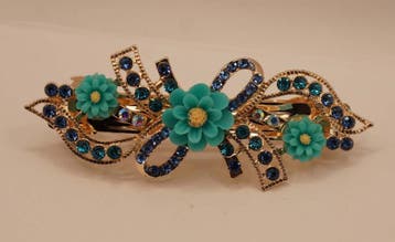 Haarclip strik met 3 bloemen in verschillende kleuren, Verzenden, Nieuw, Haarspeld