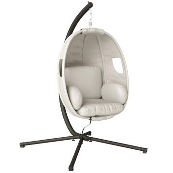 Hangstoel Met Frame, Opvouwbare Hangmand Met Dik Zitkussen,, Verzenden, Nieuw