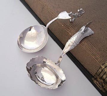 Roomlepel (2) - 19e eeuws - .833 zilver, Antiek en Kunst