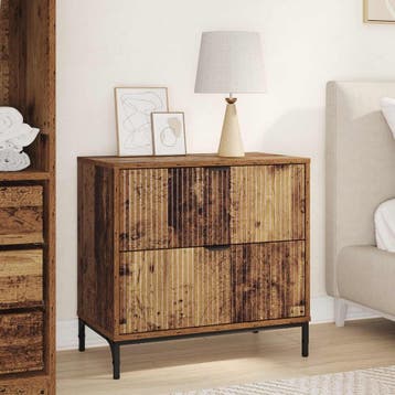 vidaXL Nachtkastje Oud hout 63.5 x 36 x 61 cm Bewerkt hout, Huis en Inrichting, Slaapkamer | Nachtkastjes, Minder dan 45 cm, Verzenden