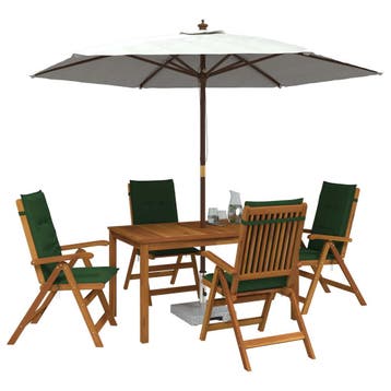 vidaXL 5-Piece Garden Dining Set 4-zits Groen Massief, Tuin en Terras, Verzenden, Nieuw