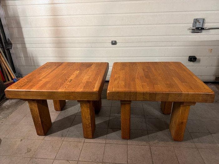 Salontafel (2) - Eik - brutalist, Antiek en Kunst, Curiosa en Brocante