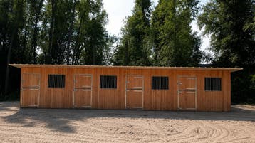 4 stallen lessenaarsdak !, 4 paarden of pony's of meer
