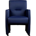 Leren eetkamerstoel Pleasure - Hermes Kobalt (blauw) - Met, Huis en Inrichting, Stoelen, Ophalen of Verzenden, Nieuw, Leer, Eigentijds, Modern