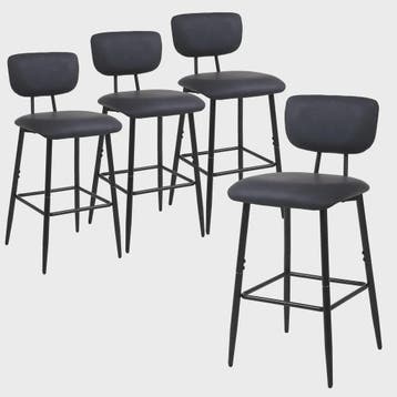 Set van 4 Luxe Barkrukken met Rugleuning - Keuken & Ontbijtb, Verzenden, Nieuw
