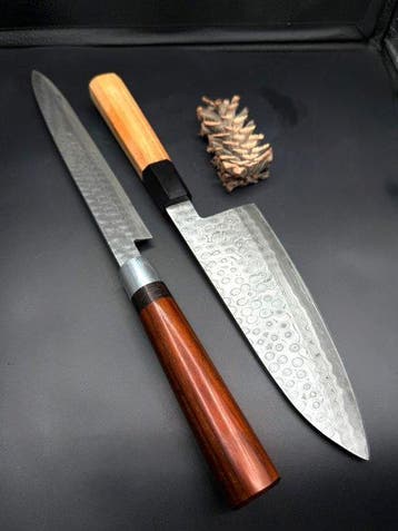 Keukenmes - Japans mes, op maat handgemaakt koksmes Damascus