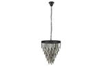 Kroonluchter CRYSTAL 50cm ijzer zwart glazen prismas grijs, Huis en Inrichting, Lampen | Kroonluchters, Ophalen of Verzenden, Nieuw