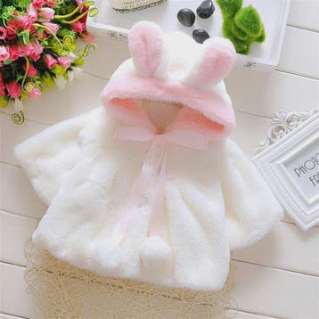 Schattige Baby Meisjes Cape met Konijnenoren - Fleece Jasje, Verzenden, Nieuw