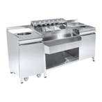 CombiSteel Cocktail Bar Station | RVS | Met Spoelbak | 1790x, Ophalen of Verzenden, Nieuw