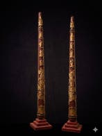 Antieke Chinese Tempelpilaren - Hout - China - late qing