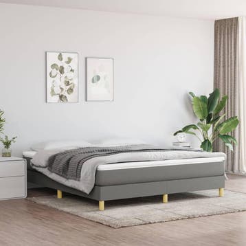 vidaXL Boxspring met matras stof donkergrijs 160x200 cm, Verzenden, 200 cm, 160 cm, Nieuw