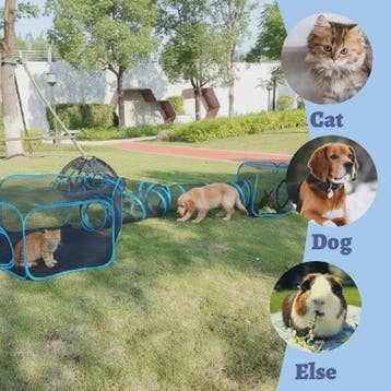 4-in-1 Draagbare Mesh Kattenren met Tunnel - Indoor/Outdoor, Verzenden, Nieuw