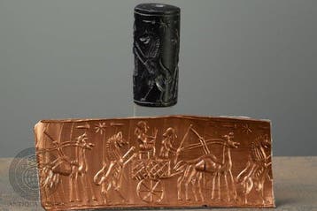 Mesopotamisch Steen Zwarte Steen Cilinderzegel –