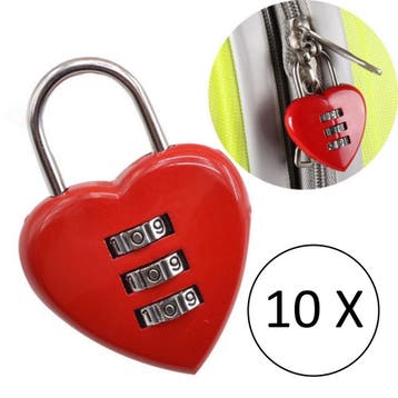 Stahlex Hartvormige cijferhangsloten - set van 10 - rood..., Ophalen of Verzenden, Nieuw