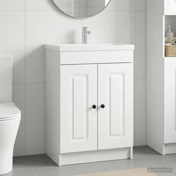 vidaXL Badkamer onder wastafel kast Hoogglans Wit 78,5 x, Verzenden, Nieuw