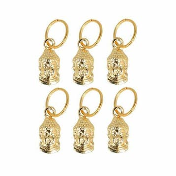 Haarspeld Haarringen 1cm - Bedel Boeddha - Goud - Set van 6, Nieuw