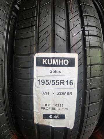 195/55r16 87H Kumho 7mm, Auto-onderdelen, Banden en Velgen, Ophalen, 16 inch, Nieuw, Band(en)