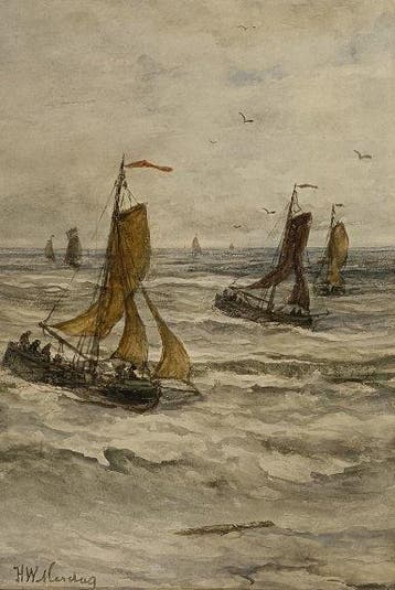 Hendrik Willem Mesdag (1831-1915) - Bomschuiten op zee