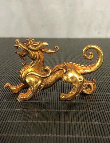 Qilin - vergulding - Azië (Zonder minimumprijs), Antiek en Kunst
