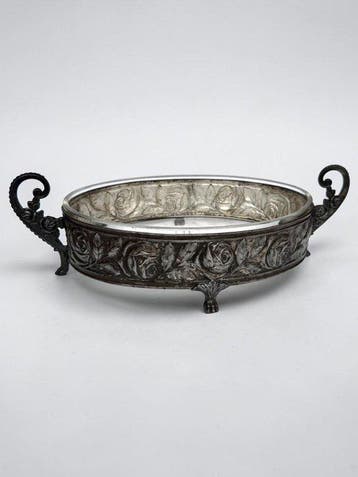 Jardinière - Verzilverd - Nieuwe Kunst