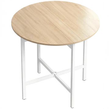 Opklapbare Eettafel, 80 Cm Ronde Klaptafel Met Stalen Frame,, Verzenden, Nieuw