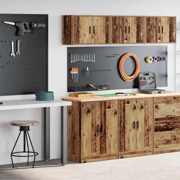 vidaXL Garagekasten 2 st bewerkt hout oud hout, Verzenden, Nieuw