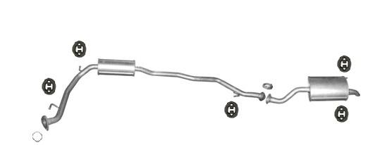 Complete uitlaat Einddemper + Middendemper Honda Jazz, Auto-onderdelen, Uitlaatsystemen, Nieuw, Verzenden