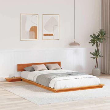 vidaXL Bedframe Bruin 120 x 190 cm Hout, Bruin, Verzenden, Nieuw, Twijfelaar