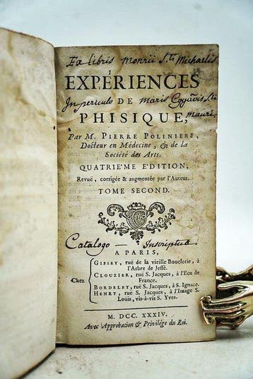 Pierre Polinière - Expériences de Physique - 1734