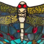 Tiffany libelle (dragonfly) wandlamp – Blauwtinten – B 25 ×, Verzenden, Nieuw